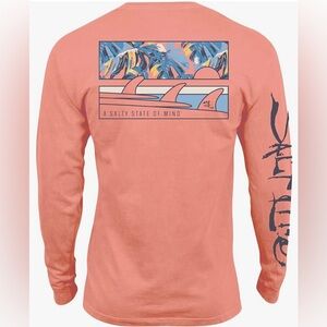 Salt Life Men's Stacked Up Long Sleeve Classic Fit Pocket Shirt NWT Size S